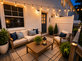 Large private patios and decks